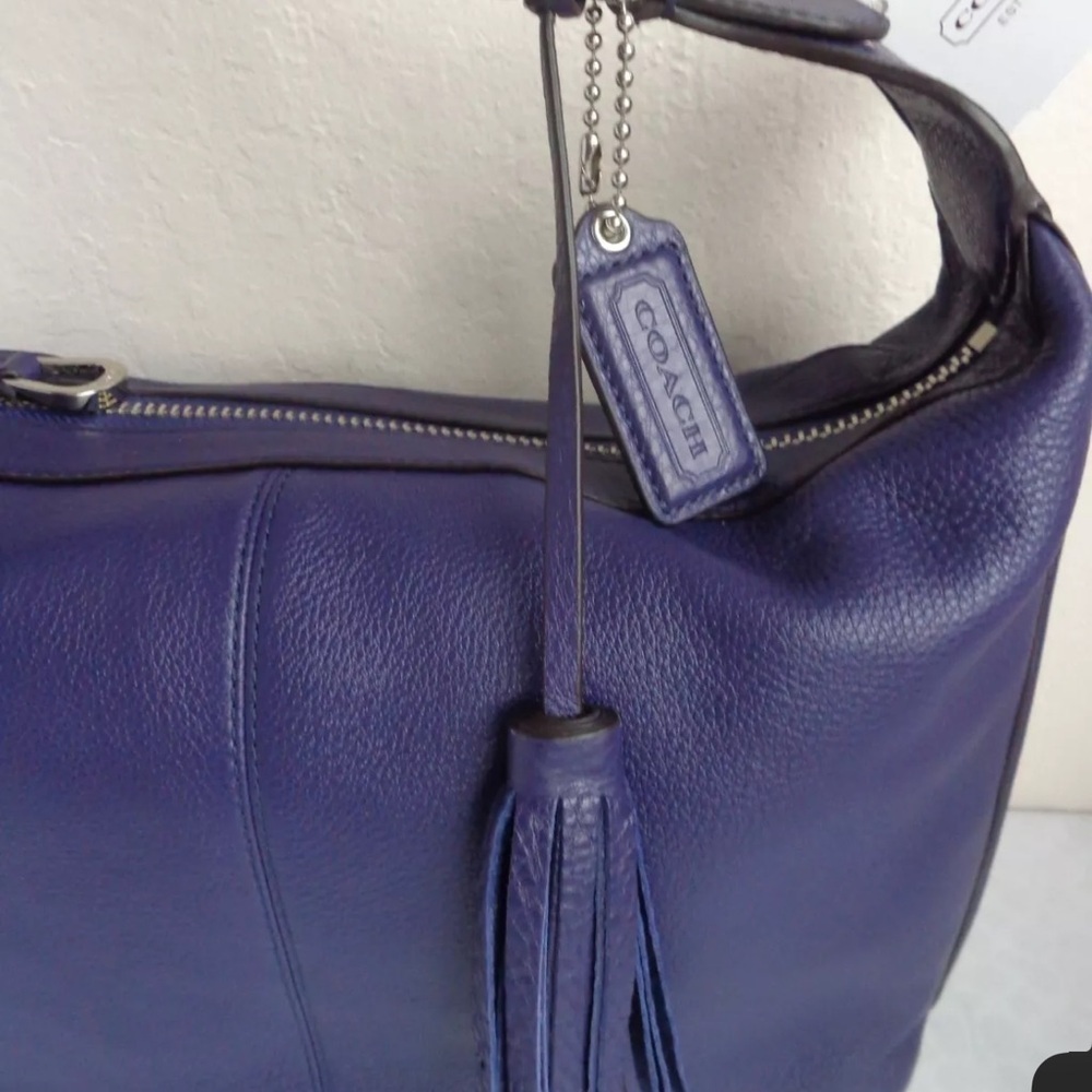 Coach Women's Blue Leather Shoulder Bag - Picture 5 of 15